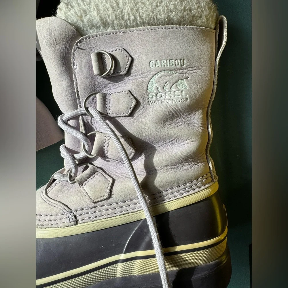 Sorel Caribou Light Purple Boots Waterproof Insulated Lace Up Women’s Size 8 - Picture 9 of 15